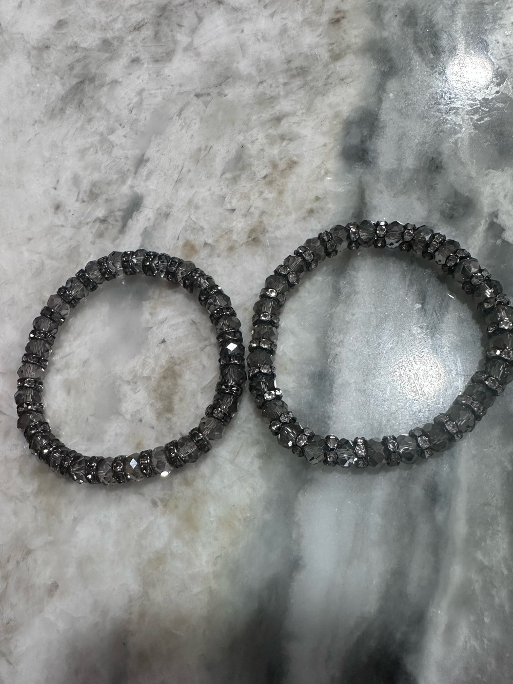 Park Lane Smoky Crystal Stretch Bracelets with Pavé Spacer Beads - Picture 6 of 11